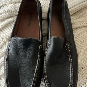 Hush Puppies Black Leather Women's Loafers